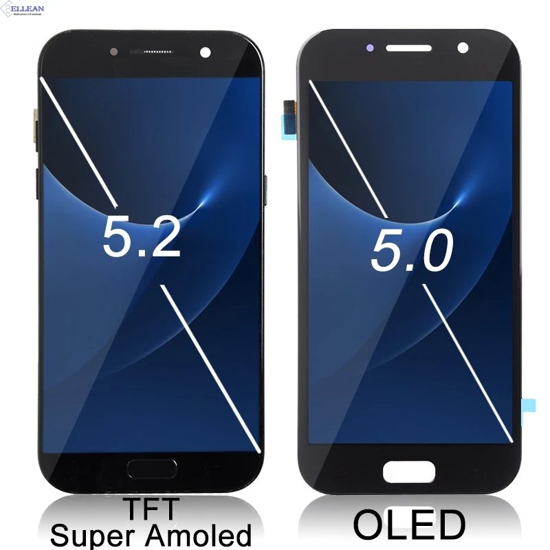 Catteny Super Amoled A520, ЖК-экран для samsung Galaxy A5, ЖК-дисплей с сенсорным дигитайзером в сборе, A520F дисплей+ рамка