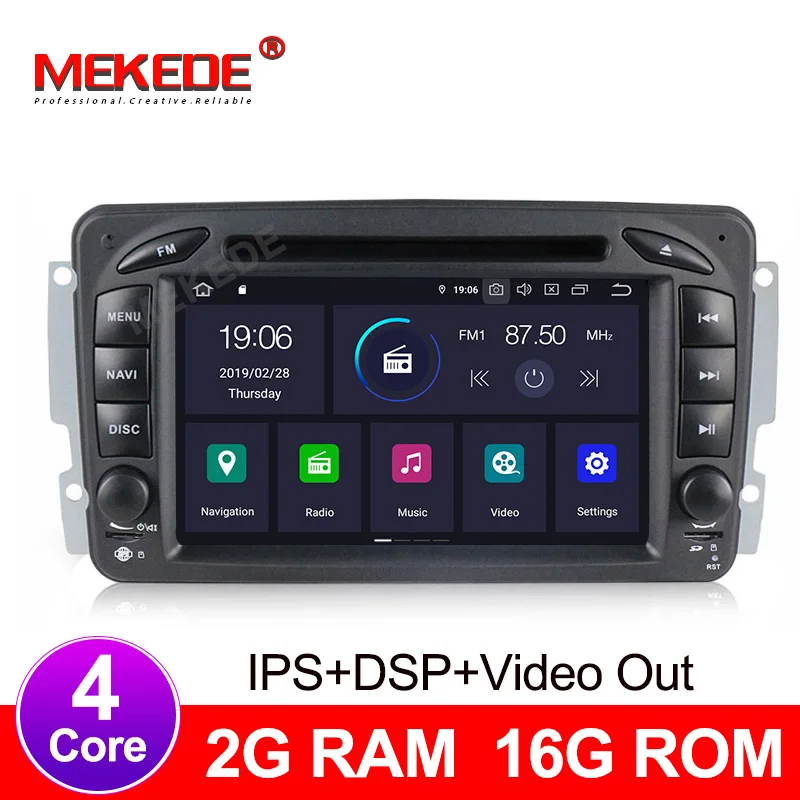 MEKEDE Android 9,0 2din автомобильный dvd-плеер для Mercedes Benz W209 W203 W168 M ML W463 Viano W639 Vito Vaneo gps BT Радио ips DSP