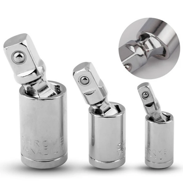 

3 Pcs Universal Joint Socket Kit Swivel Hand Tools U-Joint Drive Set Socket Wrench Joints JA55