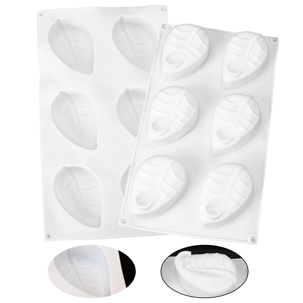 Silicone Mold 3D Leaf Shape 6 Cavity DIY Handmade Soap Molds Tools Making Supplies
