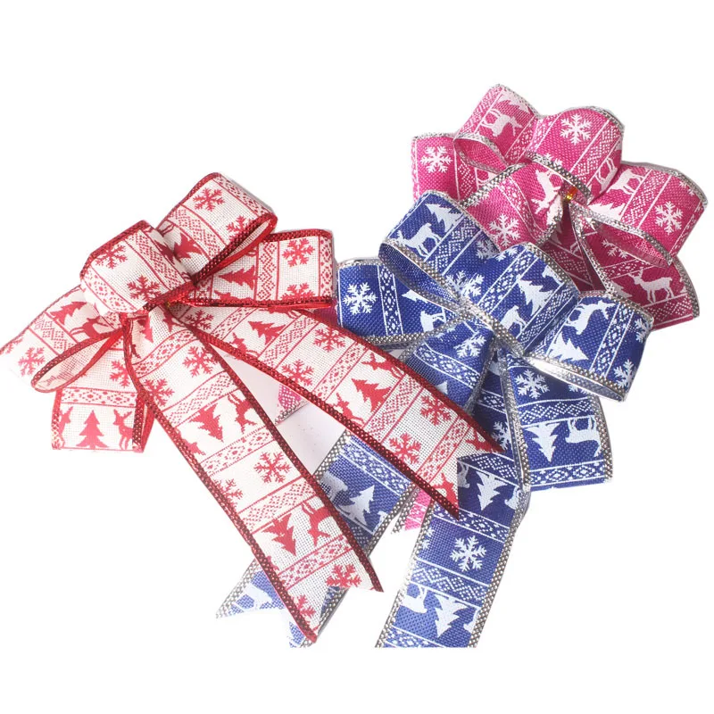 

25CM Christmas Tree Decorations Christmas Bows Gift Bows for Decor 1Pcs Ribbons Flower Wrappers for Wedding Events Decoration,Q