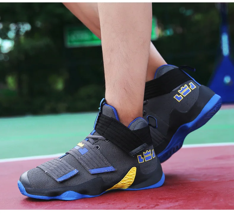 Мужская обувь для баскетбола; Новинка; стильные дышащие износостойкие кроссовки с высоким берцем и амортизацией; сезон осень