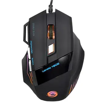 

Professional Gaming Mouse Fantastic Alternating Light USB 2.0 7-Button Black Wired Game Mouse for Office Working Gaming
