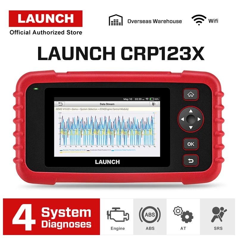 launch X431 CRP123X OBD2 автомобильный сканер Авто диагностический инструмент автомобильные сканирующие инструменты 4 системы ABS SRS двигатель PK Creader CRP123