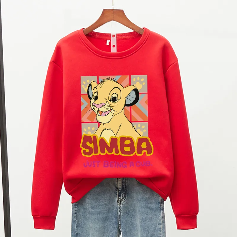 Hot US Anime Simba Hoodies Men Women 90s Aesthetic Streetwear Autumn Winter Warm Fashion The Lion King Sweatshirts Male Felmae