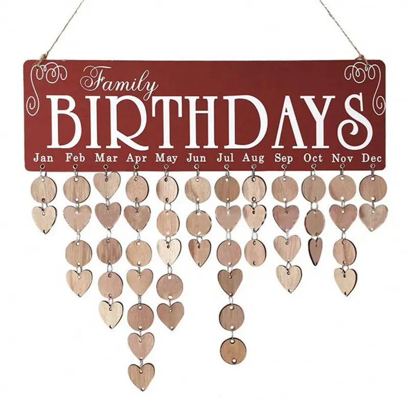 Деревянные DIY календари настольные украшения для дома на день рождения доска напоминаний береза табличка календарь метка даты поставки