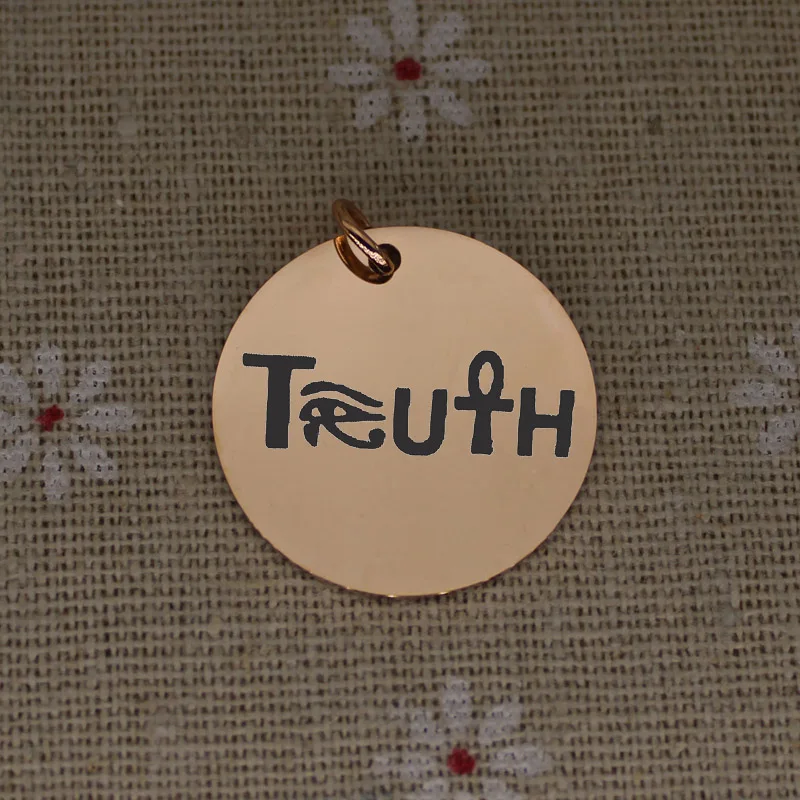 Stainless Steel Charms Truth Pendant Charm Laser Engraved Logo Polish Mirror Surface Wholesale Jewelry Lots Handmade Accessories