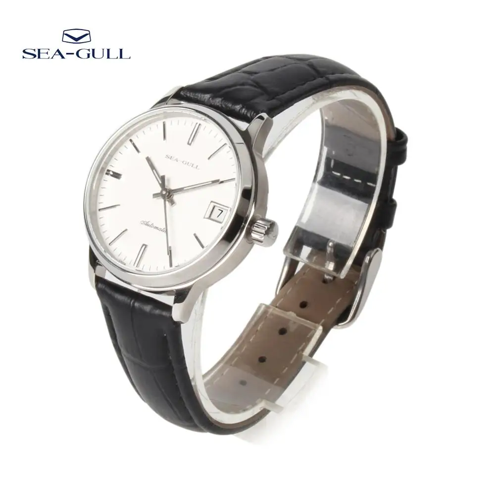Seagull браслет из натуральной кожи ST2130 механизм 3 руки выставка назад автоматические женские часы море-Чайка D101L элегантные часы