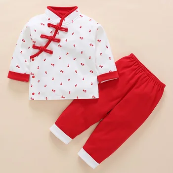 

2020 New Chinese Baby Boy Girl Clothes Set Red T-shirt Pants Legging Outfit Newborn Infant Kid Boy Girl Clothing 3-24M