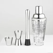 4 шт./компл. стеклянная прозрачная шкала шейкер для коктейлей весы из нержавеющей стали Коктейльная формула с регулировкой вина формула инструмент для коктейлей