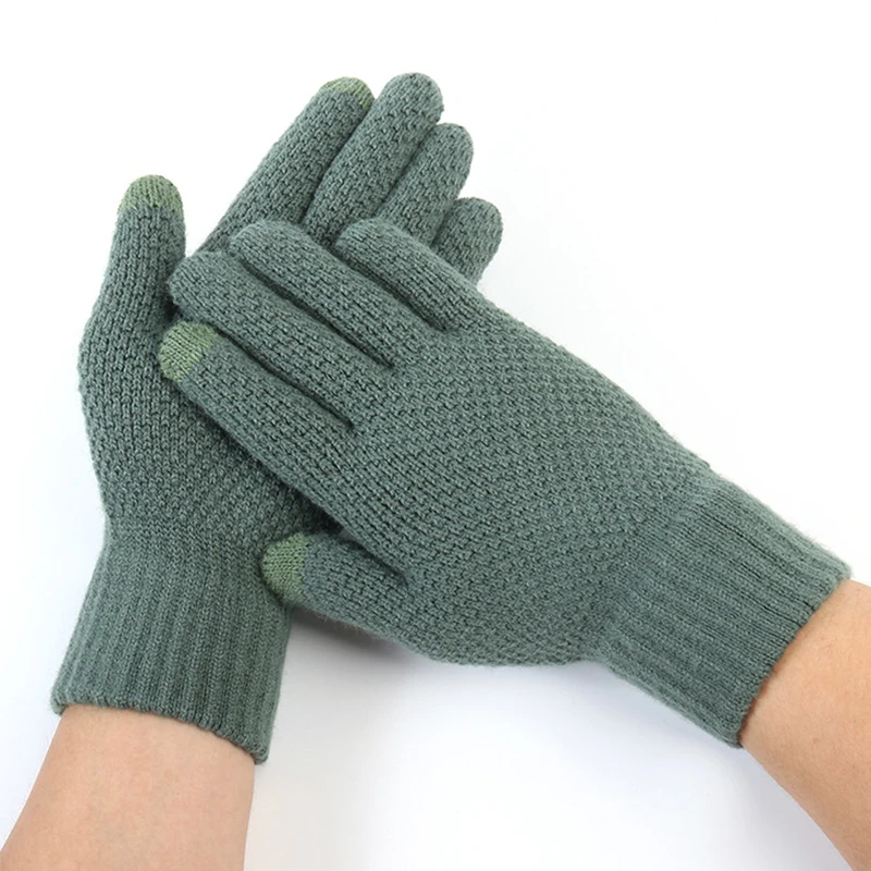 Thick Knitted Men Winter Gloves Imitation cashmere Two Layer Causal Adult Gloves Male Mitten Thicken Wool Cashmere Autumn warm gloves full finger gloves male gloves