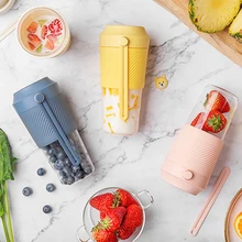 Электрическая соковыжималка электрическая портативная Мини Фруктовый Овощной апельсиновый сок блендер чашка для девочки на открытом воздухе-синий