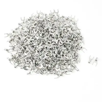 

500pcs SNB5.5-6 Fork Type Non-Insulated Spade Cable Terminals for AWG 12-10