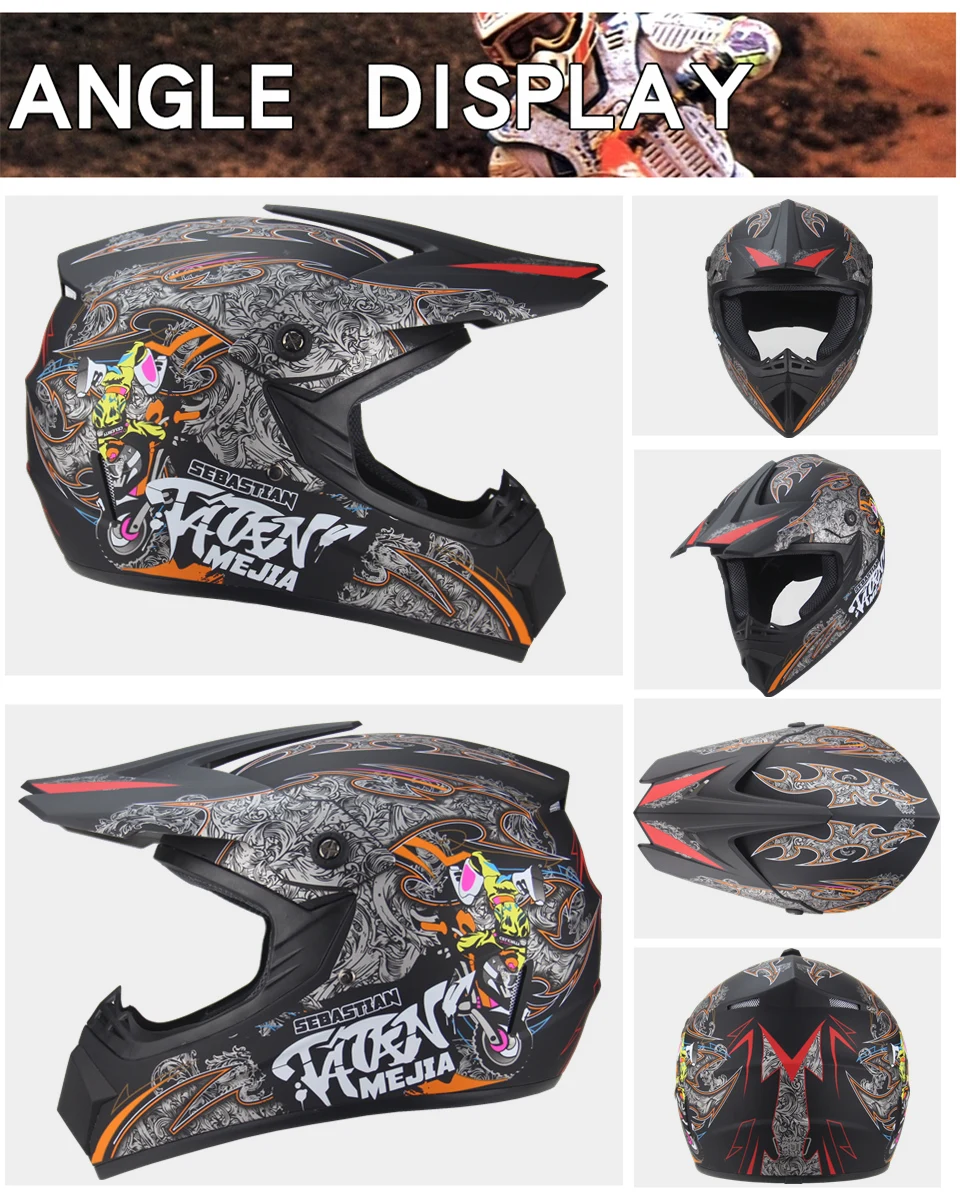 NEW professional Motocross racing Casque hors route Casque Moto capacete Moto Cartoon off-road helmet for children Motorcycle