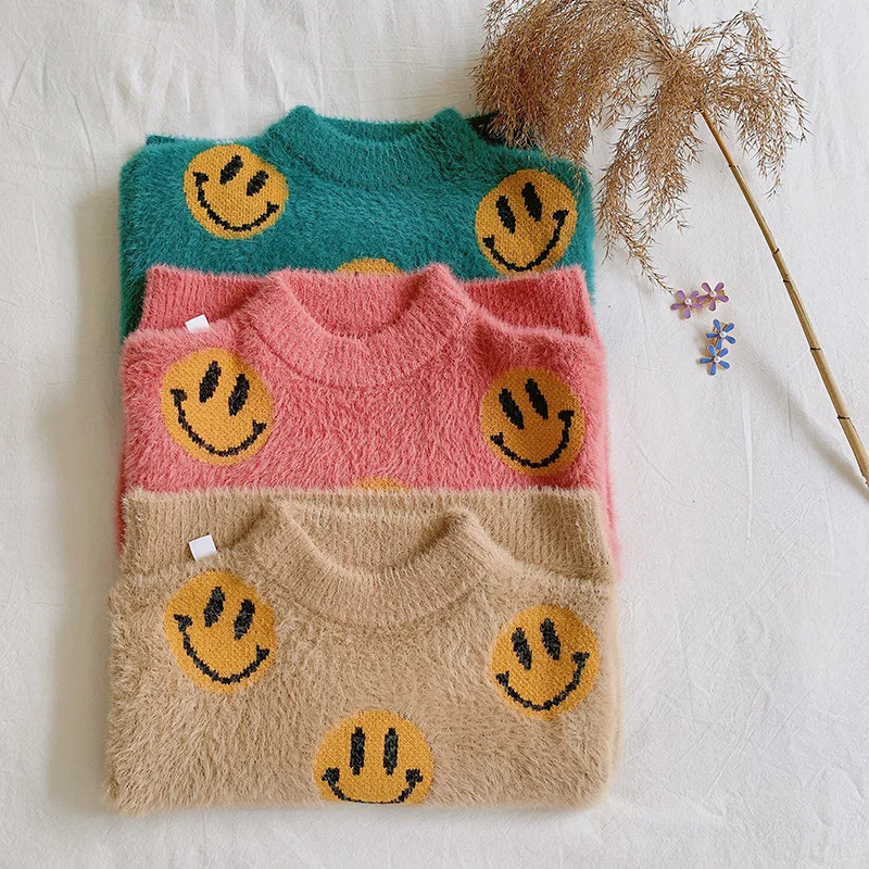 kids sweaters spring autumn Girls clothing Pullover O-neck long sleeve Comfortable Thicken soft warm children clothes h42
