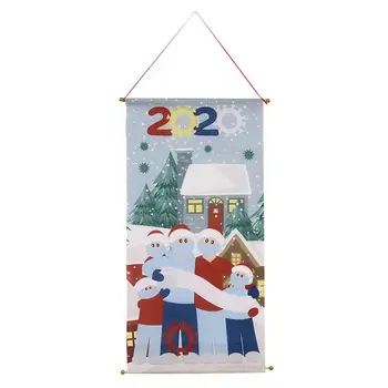

Christmas Flag Decor Xmas Theme Wall Hanging Ornament Door Hanging Pendant