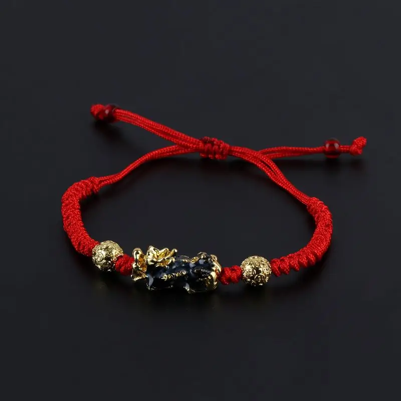 

ANGELADY 1PC Unisex Hand Chains Pi Xiu Charm Color Change Temperature Kabbalah Red String Braided Mood Bracelets