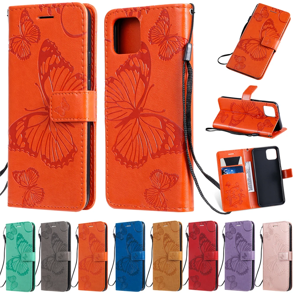 

Beautiful 3D Embossed Butterfly PU Leather Phone Cases For Google Pixel 4 XL 4 3A 3A XL Card Stand Wallet Flip Case Funda Capa