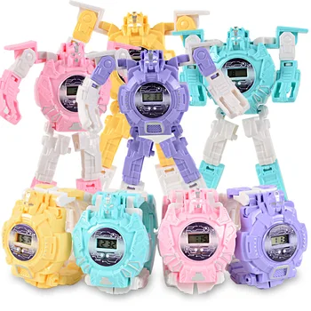 

Children's Transformation Robot Watch Toys Adjustable Date / Time Funny Blocks Toys for Toddler Child Gift