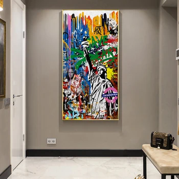 

Colorful Graffiti Canvas Painting Abstract Posters and Printings Wall Art Modern Fashion Picture for Living Room Home Decoration