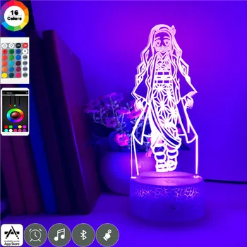 

3d Led 7 Colors Nightlight Anime Demon Slayer Kamado Nezuko Figure Anime lamp for Children Birthday Gifts Clock Base Desk Lamp