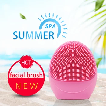 

Electric Facial Cleansing Brush Silicone Ultrasonic Vibration Face Washing Cleanser Brush Skin Blackhead Remover Face Massage