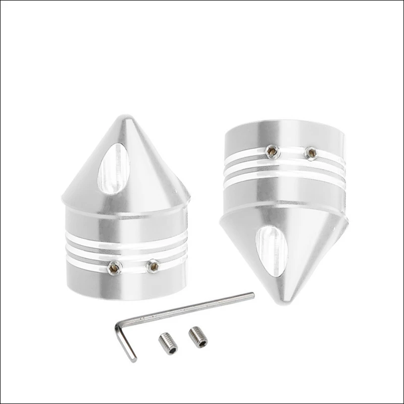 1 Pair Motorcycle Front Axle Nut Cover Cap for Harley Softail Dyna V-Rod Touring Trike Silver / Black Motorcycle Styling