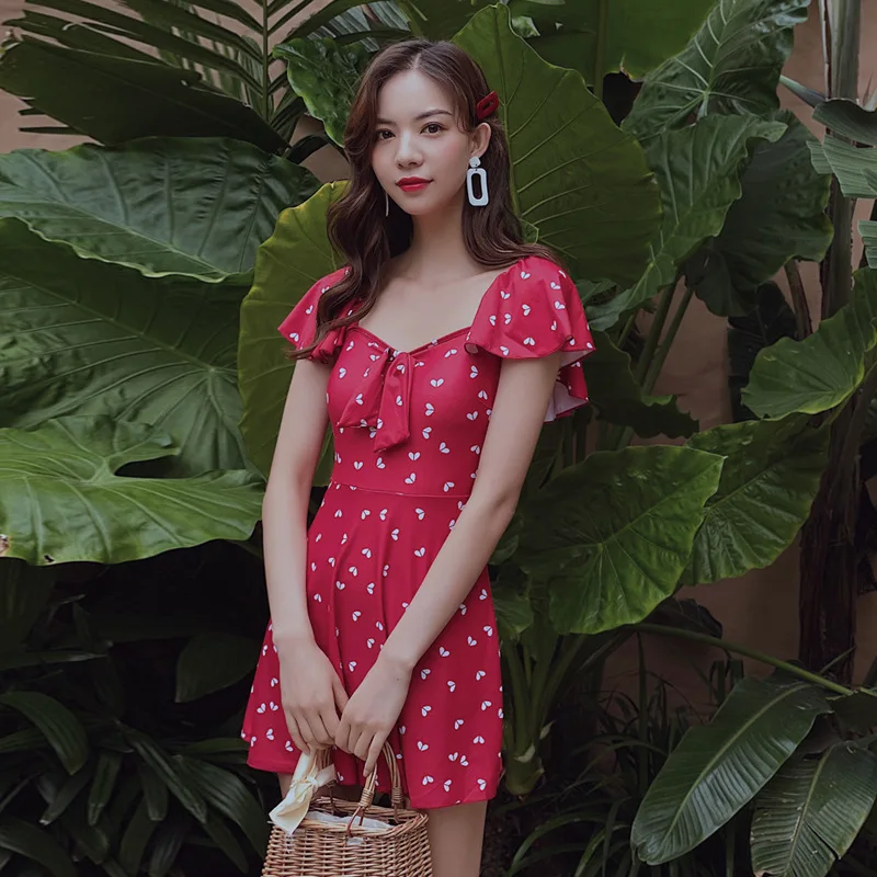 

One-Piece Swimsuits Swimwear 2019 Bathing Suit Retro Swimsuit Ladies One Piece Closed Swim Wear Woman Women Sexy With Skirt