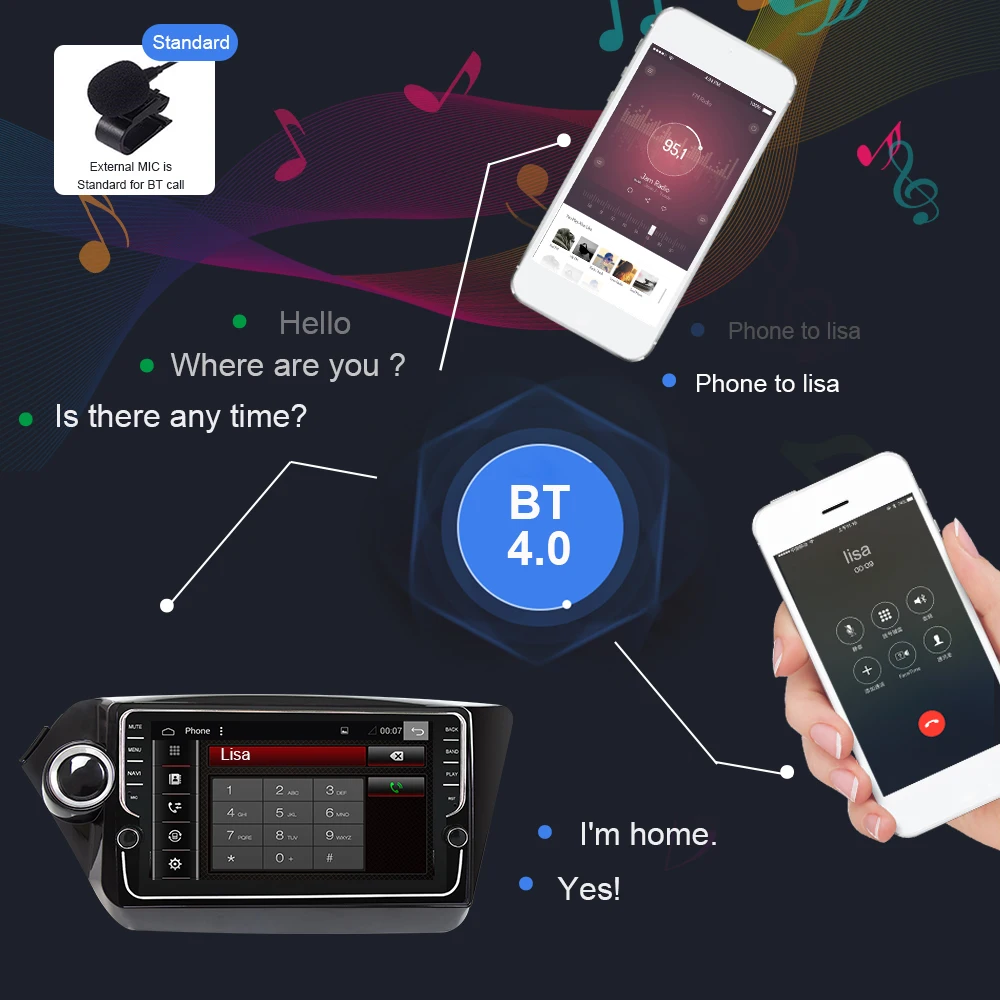 Eunavi 2 Din Автомобильный мультимедийный плеер gps Android 9 DVD помощи при парковке радио для Kia k2 RIO 2010 2011 2012 2013 PX6 4G+ 64G