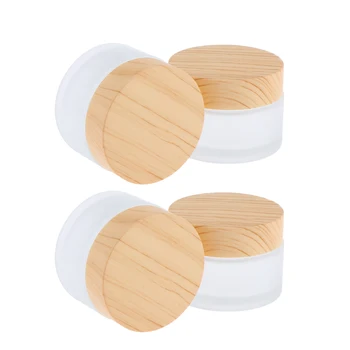 

4 Pieces 50g High-Grade Glass Cosmetic Jars Travel for Powdered Eyeshadow, Mineralized Makeup, Cosmetic Samples