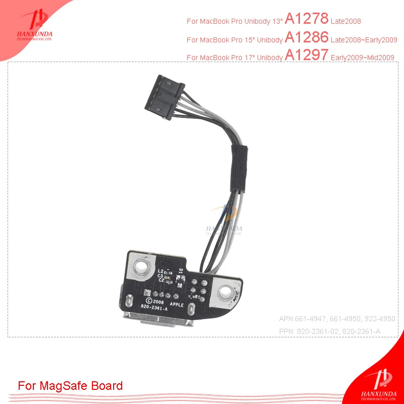 Hanxunda для MagSafe Board MacBook Pro 13 &quotUnibody A1297 A1278 A1286 DC jack Замена новый оригинальный |
