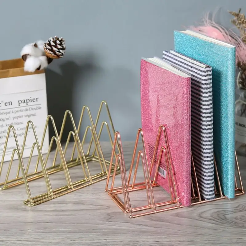 

1 Set Flexible Triangle Shape Simple Book Support Stand Desktop Storage Racks