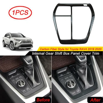 

Durable And Practical For 2019-2020 Toyota RAV4 Carbon Fiber Internal Gear Shift Box Panel Cover Trim