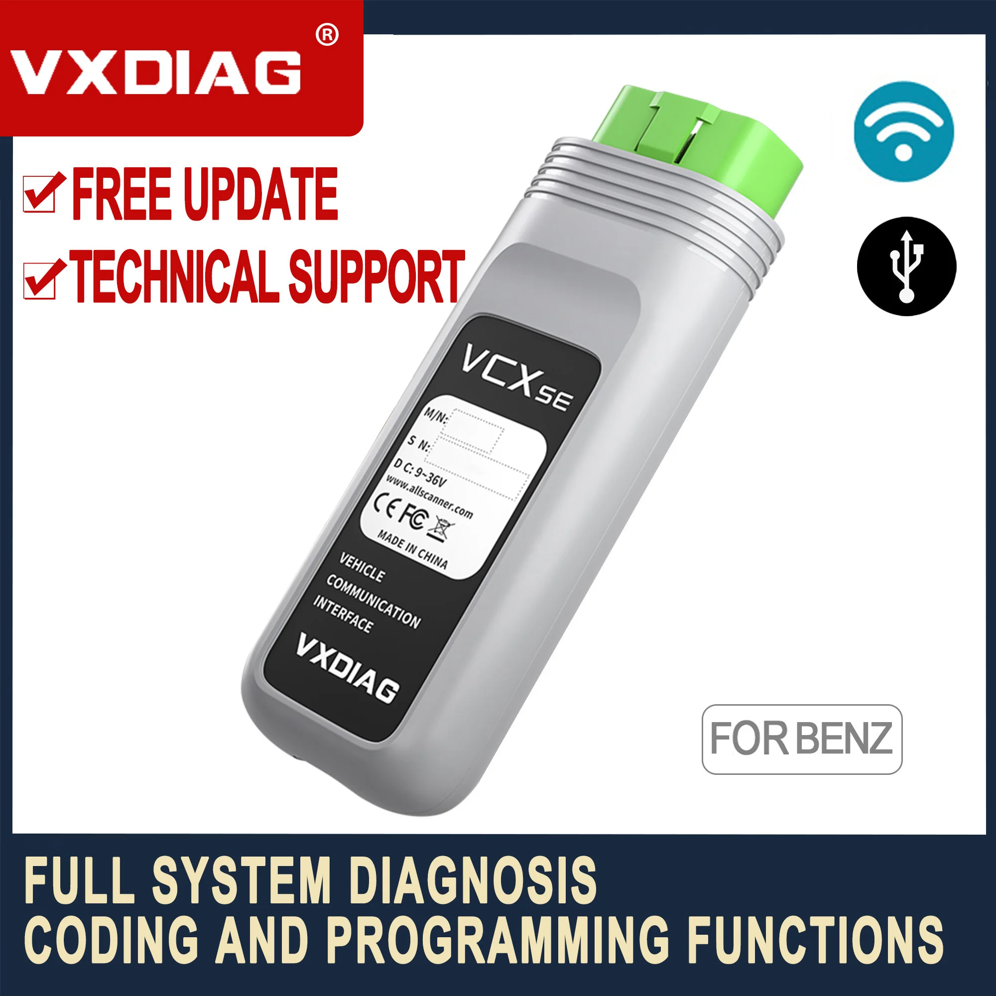 US $281.00 VXDIAG VCX SE Testing Equipment For Benz OBD2 Diagnostic Equipment Is Used For Key Programming Coding