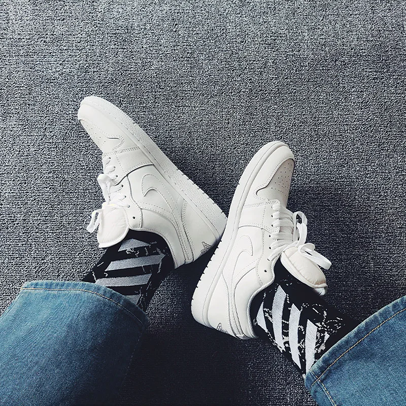 Носки мужские хлопковые камуфляжные Модные дышащие с надписью Happy Crew