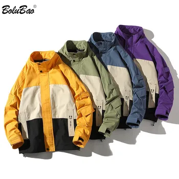 

BOLUBAO New Fashion Men's Jackets Colorblock Tracksuit Casual Jackets Coat Multiple Pockets Man Brand Jackets