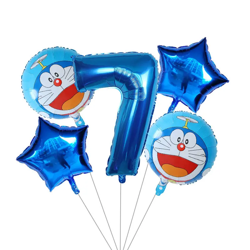 7 5 шт. Doraemon 30 дюймов воздушные шары с номером музыкальная кошка Круглый гелиевый Свадебный шар Декор с днем рождения принадлежности для вечеринки воздушный шар - Цвет: 7
