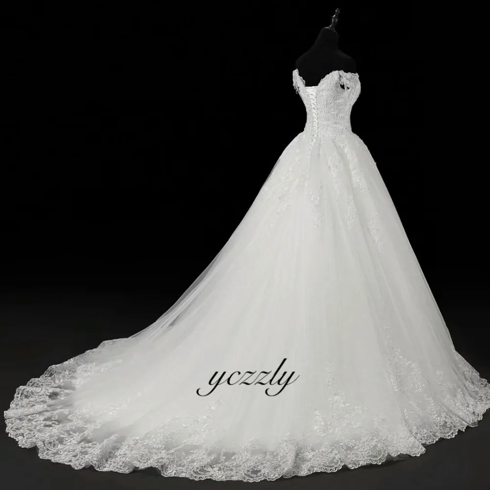 Vestidos De Novia Винтаж с открытыми плечами бальное платье с жемчужинами аппликация на свадебные платья, длинное, кружевное свадебное платье с блестками Trouwjurk W59