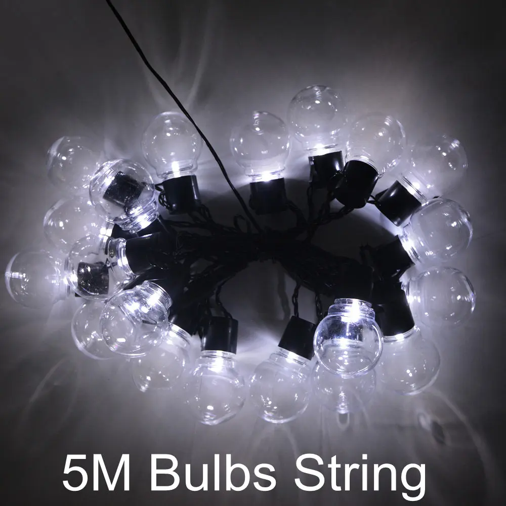 5M Bulbs String Открытый Рождественский Сказочный светильник Солнечная энергия 6 м/7 м/10 м светодиодный гирлянда люсис привело гирлянду для сада Свадебная вечеринка Декор Navidad - Испускаемый цвет: 5M Bulbs String