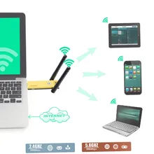 Wifi Realtek RTL8812AU двухдиапазонный 1200 Мбит/с беспроводной USB WiFi сетевой адаптер Антенна