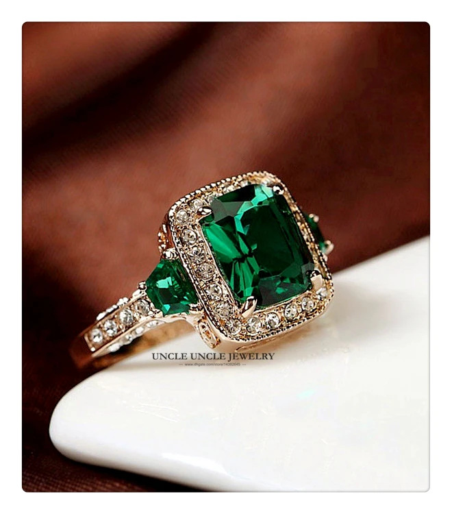 重做红苹果经典方绿戒指 7