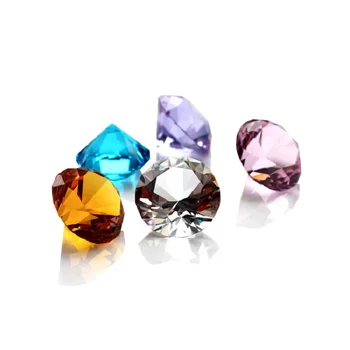 

30MM-120MM Mixed Colors Glass Diamonds Paperweight With Single Faceted For Crystal Gifts For Friend Beautiful Package