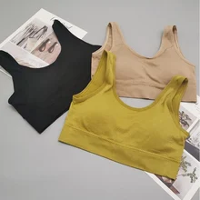 Модный трикотажный топ с нитью, женский бюстгальтер с мягкими чашечками, сексуальный красивый жилет для фитнеса, женский летний бесшовный укороченный топ