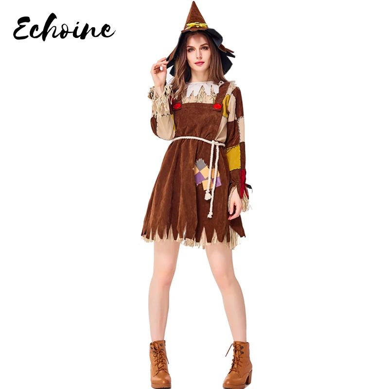 Echoine Deluxe Women The Wizard Of Oz Scarecrow Costume Cosplay Carnival Performance Party Suit Halloween Costumes Women Adult Holidays Costumes Aliexpress