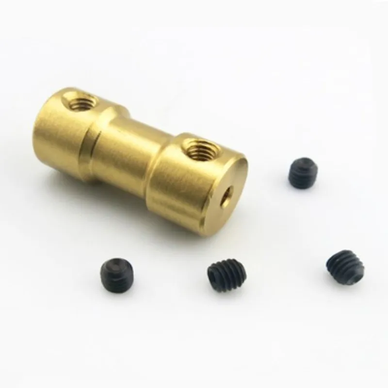 5pcs/lot  2mm  2.3mm  3.17mm 3mm 4mm, 5mm 6mm  brass shaft coupler coupling Shaft Motor Coupler Motor connector with screw