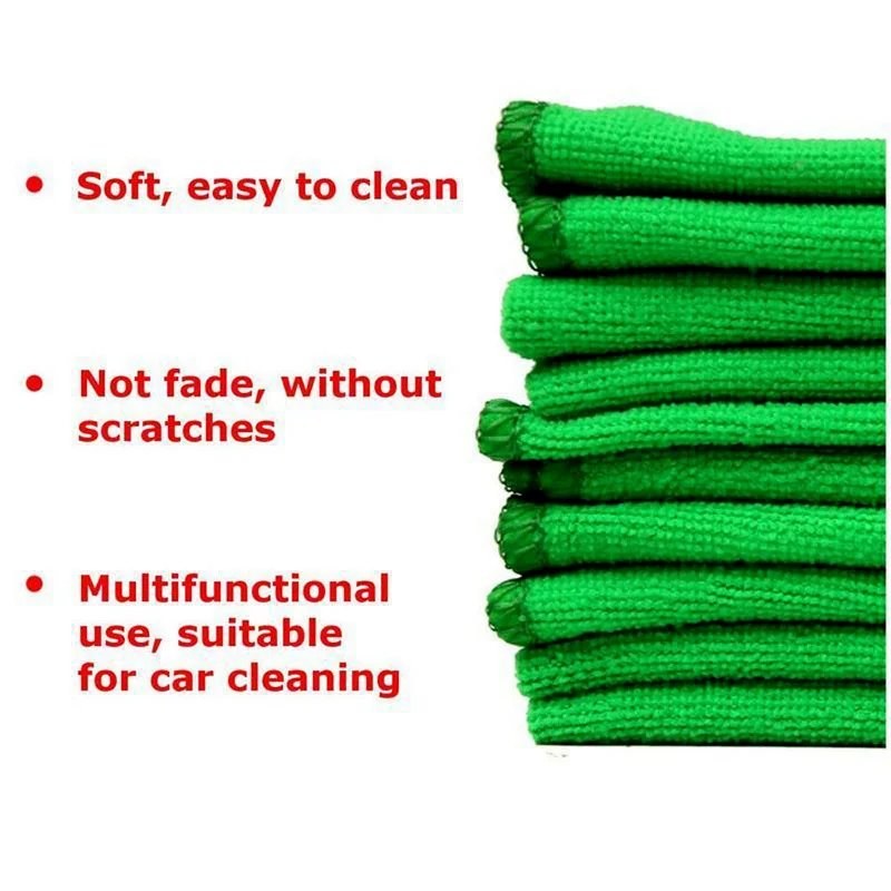 Car Cleaning Microfibre Wash Cloths Towels Duster 10Pcs