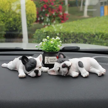 

Car Ornaments Sleeping Position French Bulldog Car Decoration Cute Simulation Dog cModel Car Interior Accessories Coche