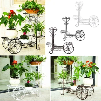 

New 4 Tier Metal Plant Stand Flower Rack Pot Storage Rack Display Shelf Holder Home Indoor Outdoors Decor Garden Balcony 3 Color