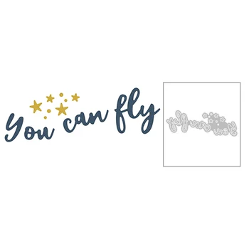 

2020 Hot New You Can Key English Word Little Twin Stars Metal Cutting Dies and Foil For Scrapbooking Card Paper Making no stamps