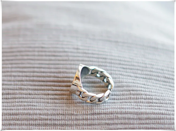 Стерлингового серебра 925 трендовые 13 мм большие круглые черные полимерные мужские кольца на палец ювелирные изделия мужское Открытое кольцо не выцветает подарок Прямая